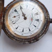 Джобен сребърен османски часовник telescope, снимка 2 - Антикварни и старинни предмети - 41400570