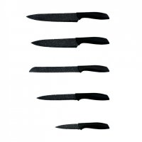 Комплект ножoве ZEPHYR ZP 1633 BS5AS, 5 бр, Мраморно покритие, Акрилна поставка, снимка 2 - Прибори за хранене, готвене и сервиране - 34603251