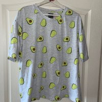 Нова интересна тениска Tshat T-shirt авокадо принт hm h&m , снимка 2 - Тениски - 41043820