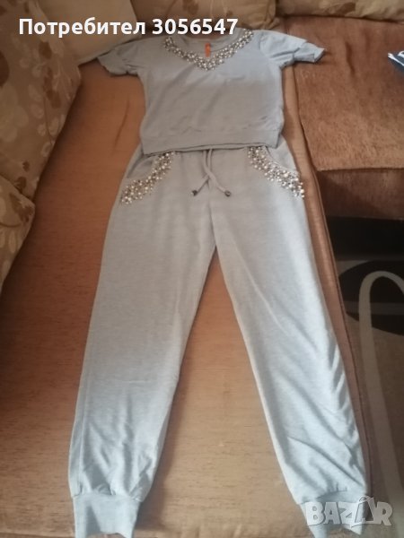 Дамски екип сив с декорация , снимка 1