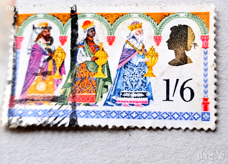 Коледна марка, Великобритания, 1969 г-липсващ портрет. , снимка 1