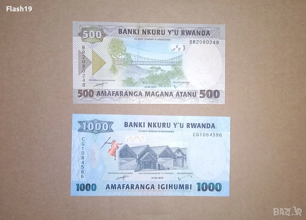 Руанда 500 / 1000 франка 2019 UNC, снимка 1