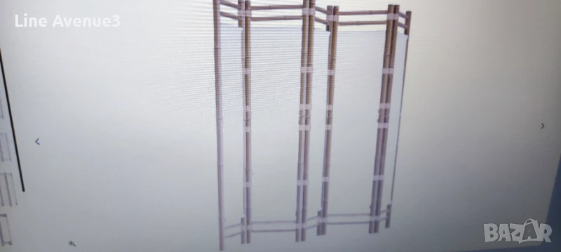 Сгъваема 5-панелна преграда за стая 200 см бамбук и платно, снимка 1