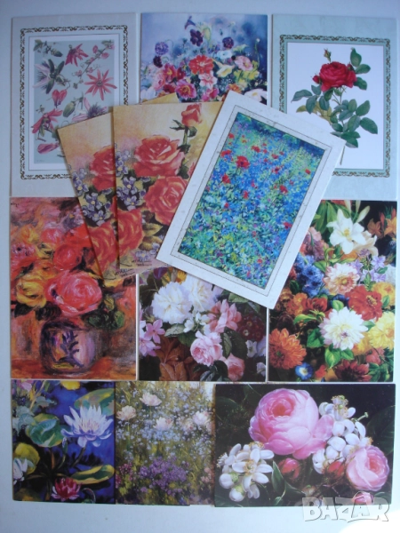 12 прекрасни двойни картички с картини на велики художници(ЦВЕТЯ).Издадени в САЩ, снимка 1