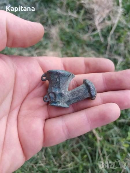 Османска бронзова лула, снимка 1