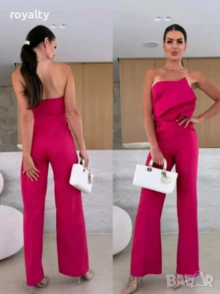 Дамски елегантен цикламов гащеризон, снимка 1