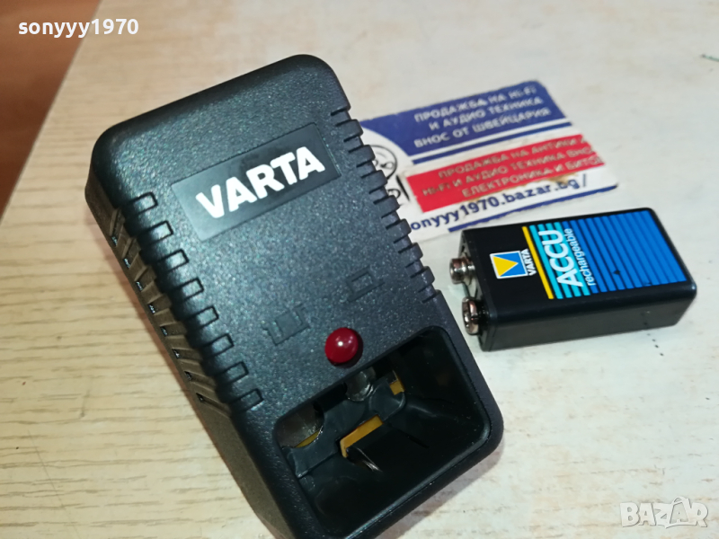 VARTA CHARGER+VARTA 9V BATTERY-ВНОС SWISS 1603241719, снимка 1