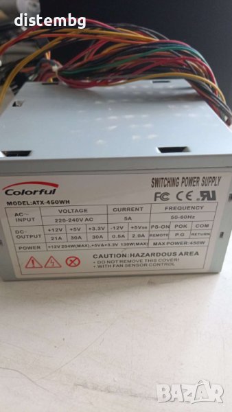 Компютърно захранване:Colorful  АТX-450 450W, снимка 1