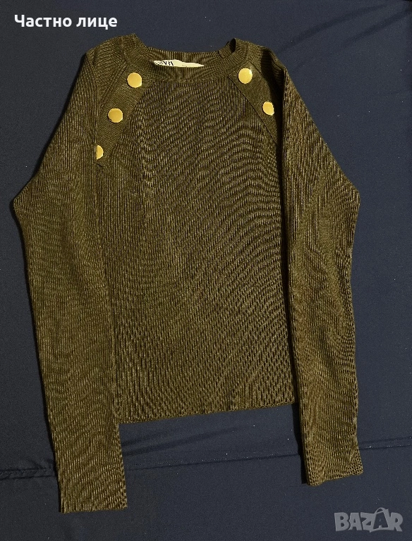 Блуза Zara, черен топ, снимка 1