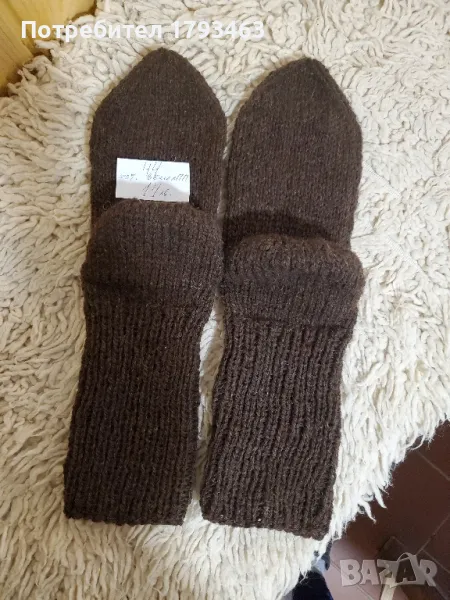 Ръчно плетени мъжки чорапи от вълна, размер 44, снимка 1