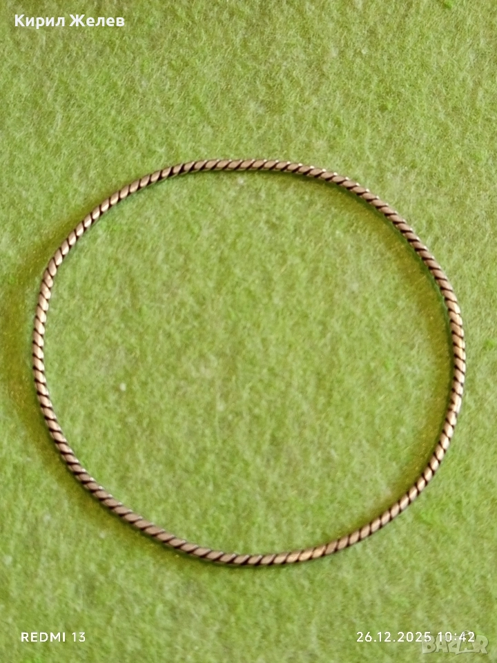 Винтидж сребърна гривна майсторска ръчна изработка 50796, снимка 1