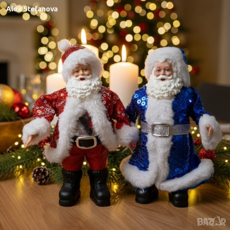 Декоративен дядо Коледа с пайети – Стилен акцент за всеки дом, снимка 1