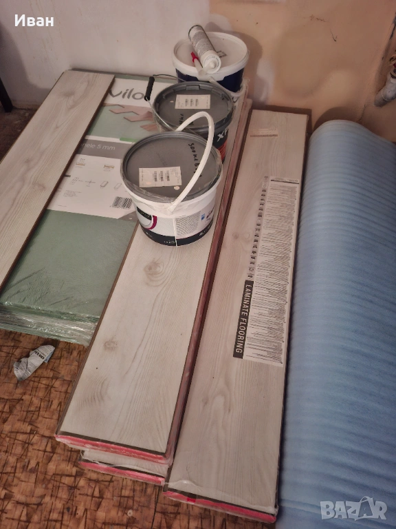 Ламиниран паркет 17кв.м + подарък 2 вида подложки, боя и грунд, снимка 1