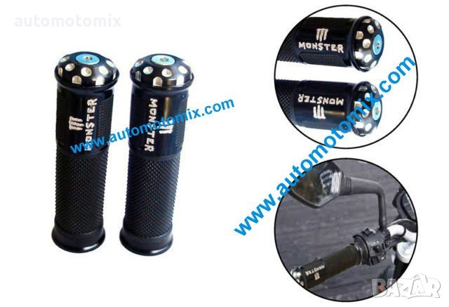 Мото ръкохватки Монстер черни-модел  428, снимка 1