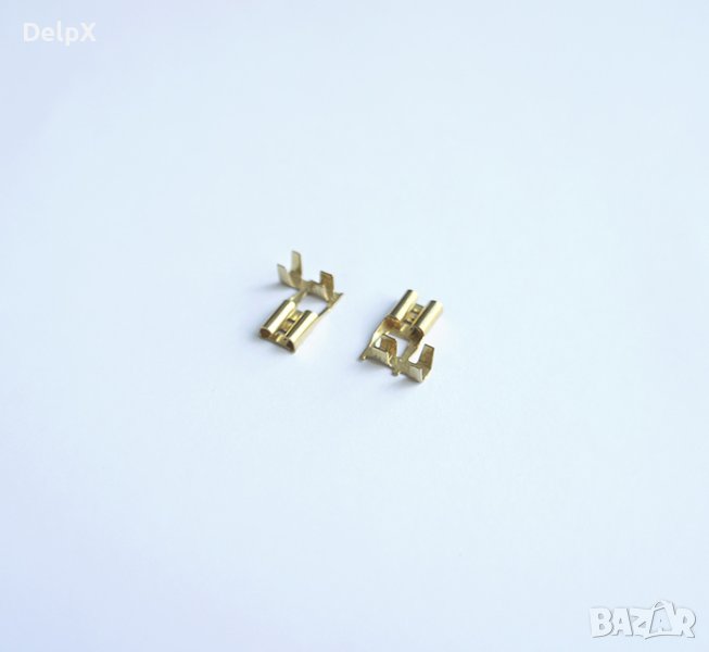 Кабелна обувка ъглова женска за фар метална 6,3mm/1,5mm2, снимка 1