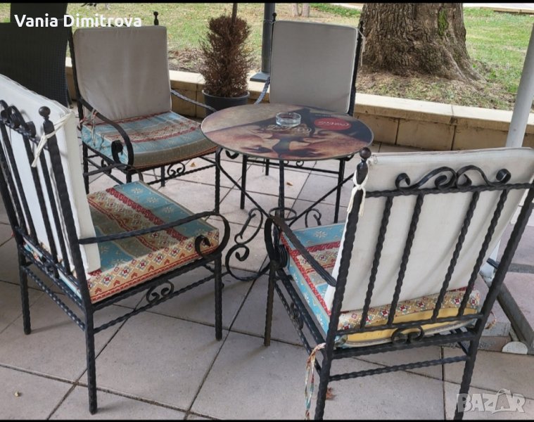 маса ф60+4 стола ковано желязо в Маси в гр. Ямбол - ID44303240 — Bazar.bg