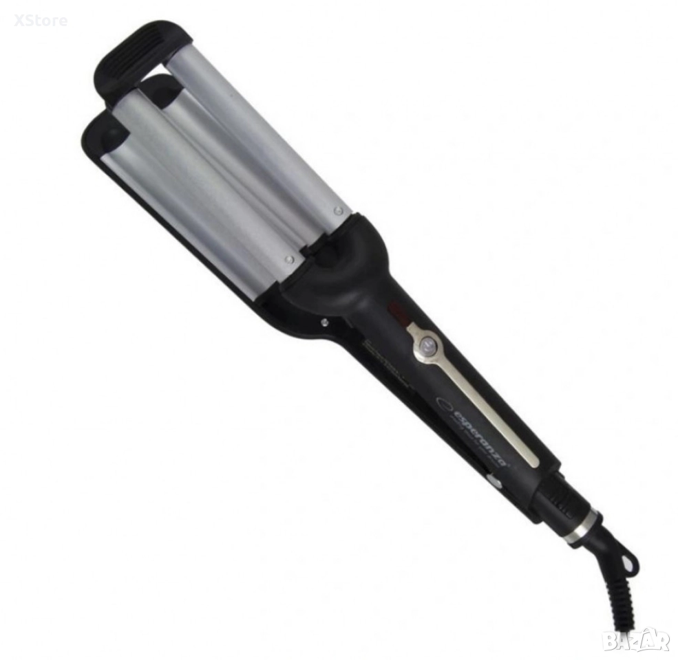 Ретро преса за коса Esperanza Isabella EBL013, 55W, Керамично покритие, 200 C, Черен/сив, снимка 1