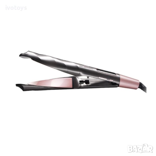 Преса за изправяне на коса и къдрене ELEKOM ЕК-521, 50 W, 5 Нива на температура, Черен/Розов, снимка 1