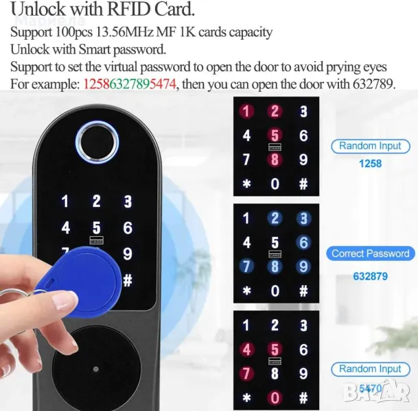 НОВА Електронна интелигентна брава/Биометрична брава с пръстов отпечатък/ Smart Брава, снимка 1