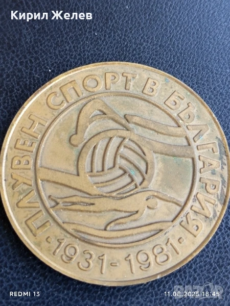 Плакет 1981г. СПОРТ в БЪЛГАРИЯ ПЛЕВЕН 22171, снимка 1