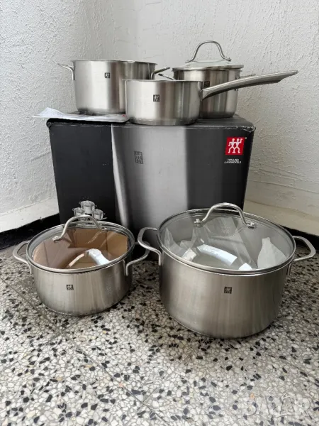 Премиум Комлект от 8 части Съдове за Готвене - Zwilling Essence, Неръждаема Стомана, Тенджери!, снимка 1