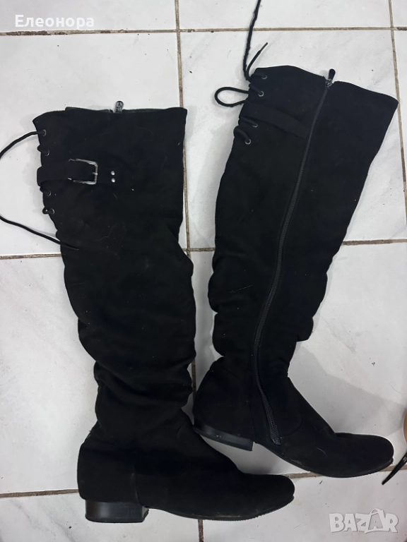 меки велурени ботуши тип чизми, снимка 1