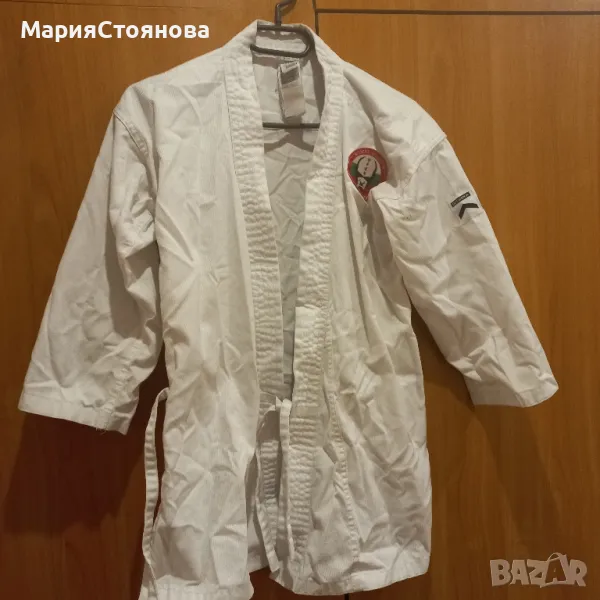 кимоно за карате и боини спортове с бял и жълт колан , снимка 1