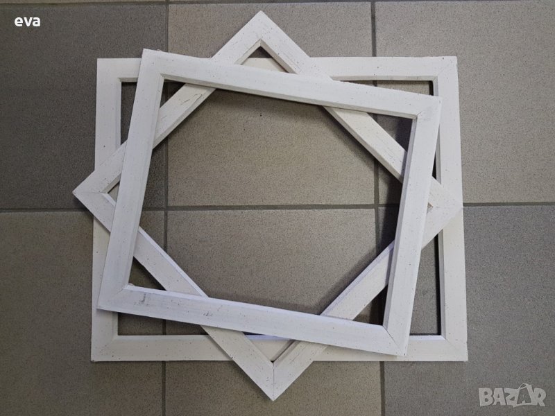 3 бели дървени рамки за картина огледало гоблен , снимка 1