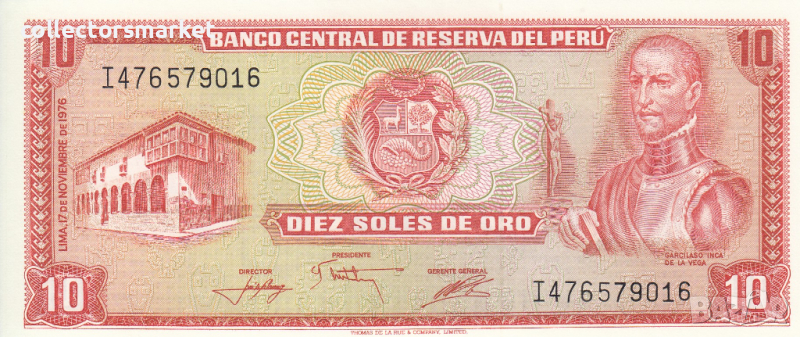 10 сол де оро 1976, Перу, снимка 1