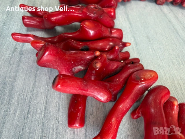 Масивно колие от естествен червен корал №7927, снимка 2 - Колиета, медальони, синджири - 53734887