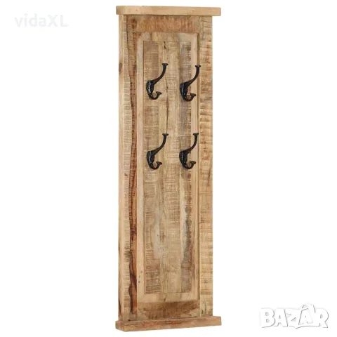 vidaXL Закачалки за дрехи, 2 бр, мангово дърво масив, 38x100 см, снимка 9 - Закачалки - 56147115