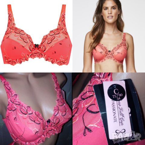 Hunkemoller 75 C- Нов сутиен в неонов ярък цвят с меки чашки с банел , снимка 1