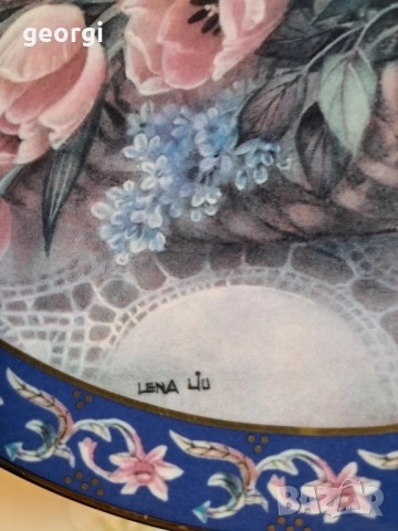 декоративни порцеланови чинии с цветя Lena Liu's 27/4, снимка 10 - Декорация за дома - 51706453