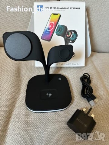 3 в 1 Нова стойка зарядно телефон слушалки часовник Магнитна станция iPhone Apple Watch AirPods, снимка 9 - Аксесоари за Apple - 40173040