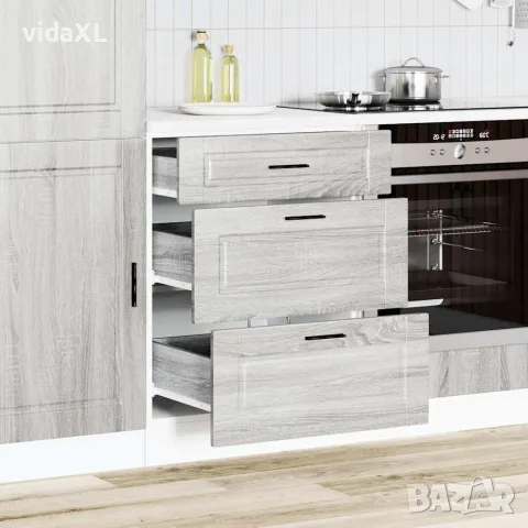 vidaXL Кухненски шкаф Porto, сив сонома, инженерна дървесина, снимка 3 - Шкафове - 56148207