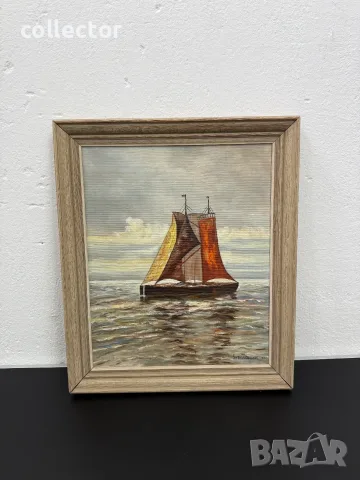 Маслена картина "Северноморски рибари" №8265, снимка 2 - Антикварни и старинни предмети - 56206393