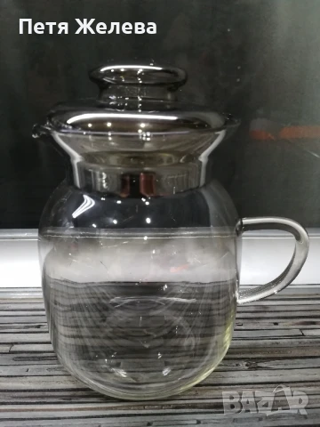 Стъклена каничка със стъклен капак -500мл, снимка 3 - Прибори за хранене, готвене и сервиране - 50725602