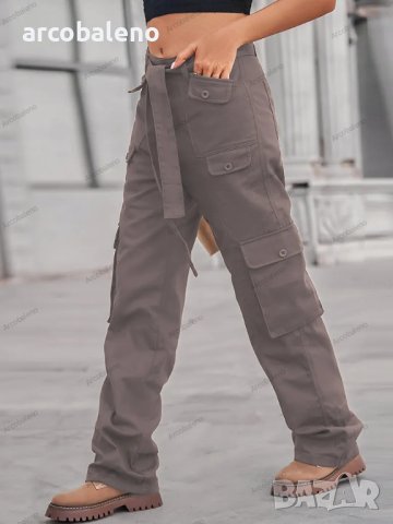 Модни дамски карго панталони с много джобове, 4цвята - 023, снимка 13 - Панталони - 41776112