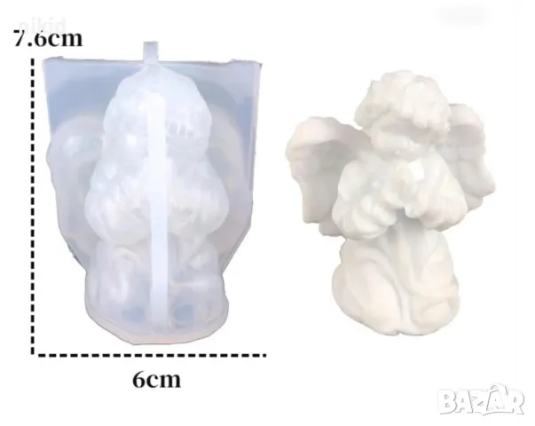 3D Ангел момче молещ молитва Кръщене силиконов молд форма фондан шоколад смола гипс свещ, снимка 3 - Форми - 47411981