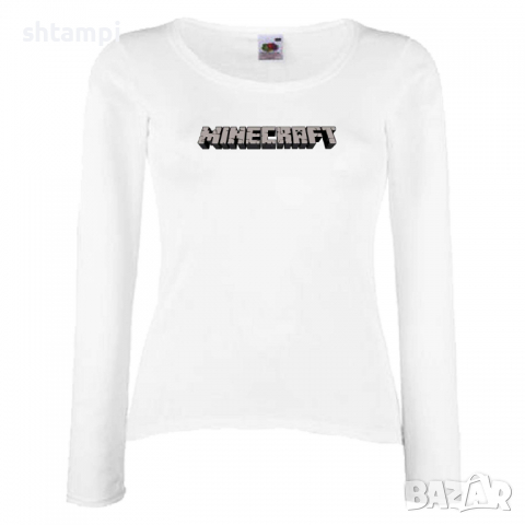 Дамска тениска майнкрафт Minecraft Logo 2 Minecraft,Игра,Забавление,подарък,Изненада,Рожден Ден., снимка 5 - Тениски - 36521348