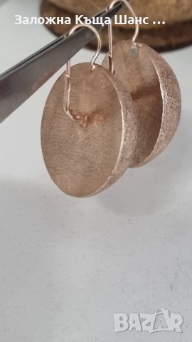 Италиянски сребърни обеци с позлата , снимка 3 - Обеци - 44446201