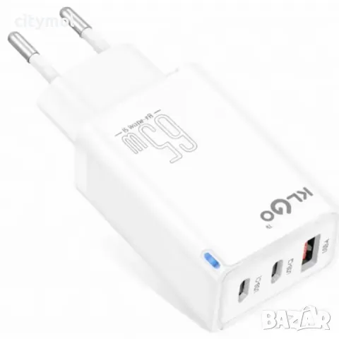 65 W адаптер за бързо зареждане KLGO PD71 , USB-A/2xUSB-C, FAST CHARGING
