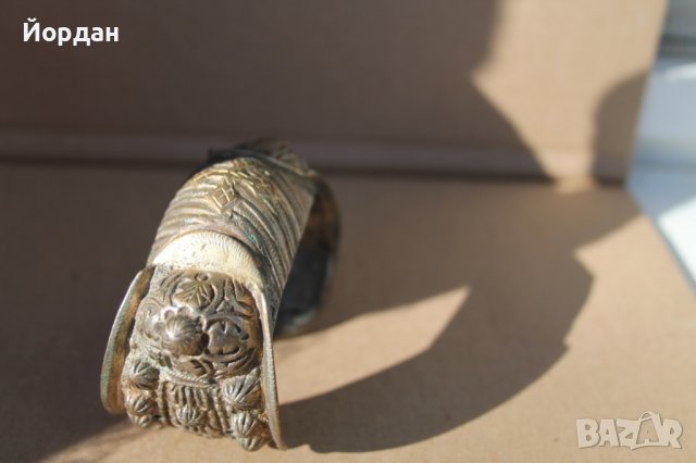 Сребърна възрожденска гривна с позлата, снимка 6 - Антикварни и старинни предмети - 41808145