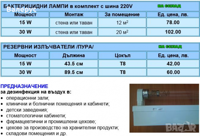 Бактерицидни лампи