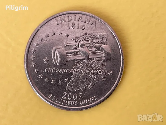 САЩ 25 цента 2002 (Р), Indiana.