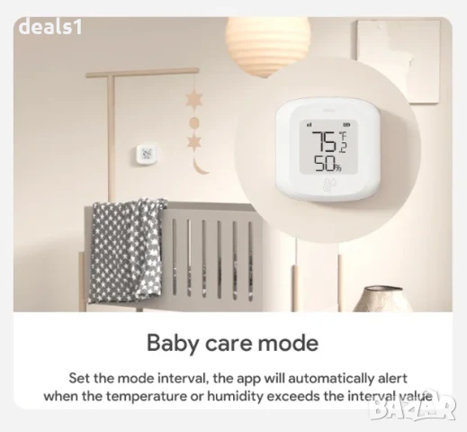 Смарт Zigbee Сензор за температура и влажност Вътрешен хигрометър и термометър с LCD дисплей , снимка 5 - Друга електроника - 50534112