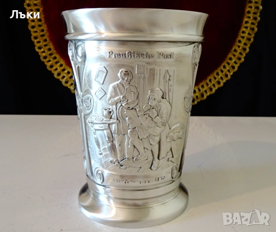 Чаша от калай,халба 300 мл.,Баварските пощи. , снимка 7 - Антикварни и старинни предмети - 51571116