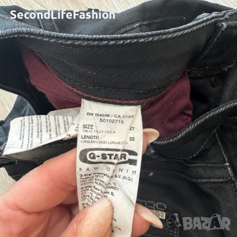 Дамски дънки с ниска талия G-Star Raw Bexter, черни тесни слим размер W27 L32, снимка 4 - Дънки - 53258838