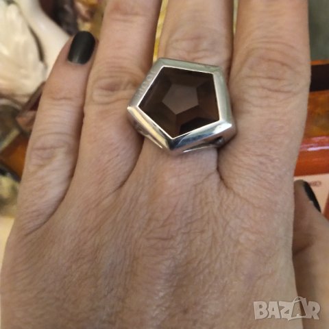 joop масивен сребърен пръстен с кварц, снимка 2 - Пръстени - 41808369