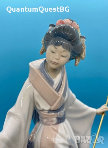 Lladro Spain Japanese Geisha “Teruko” w/ Folded Parasol “Гейшата”, снимка 11 - Статуетки - 52830312